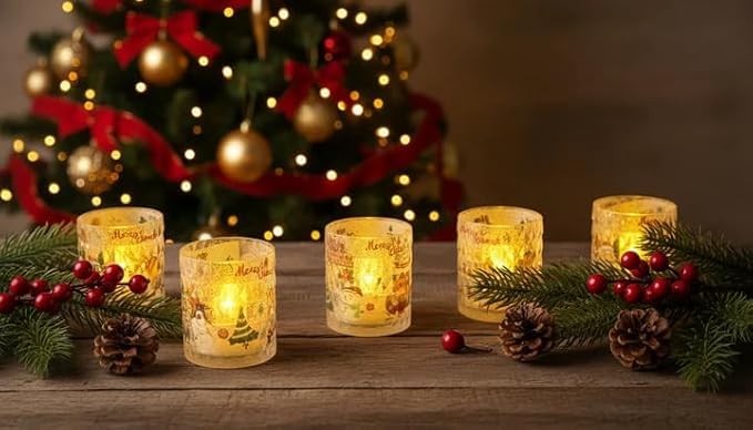 CORALTREE CORAL TREE LED Christmas Printed Candle Lights (5) - Image 3