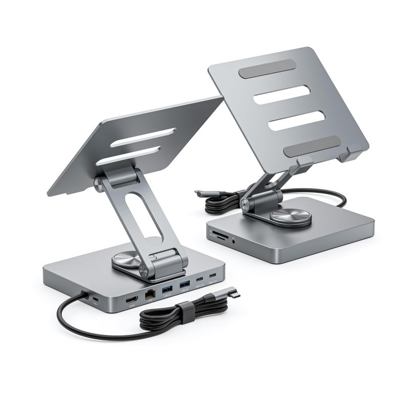 NXPGKEA iPad Pro USB C Hub Stand10 in 1 Rotatable Multiport Adapter for iPad M4 M3 M2 Inch Docking Station 4K 60Hz HDMI PD SDTF Card Reader USB 30 35mm Audio iPad Accessories for Home Office - Image 2