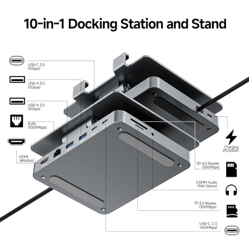 NXPGKEA iPad Pro USB C Hub Stand10 in 1 Rotatable Multiport Adapter for iPad M4 M3 M2 Inch Docking Station 4K 60Hz HDMI PD SDTF Card Reader USB 30 35mm Audio iPad Accessories for Home Office - Image 3