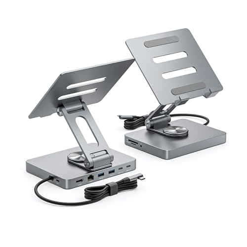NXPGKEA iPad Pro USB C Hub Stand10 in 1 Rotatable Multiport Adapter for iPad M4 M3 M2 Inch Docking Station 4K 60Hz HDMI PD SDTF Card Reader USB 30 35mm Audio iPad Accessories for Home Office - Image 1