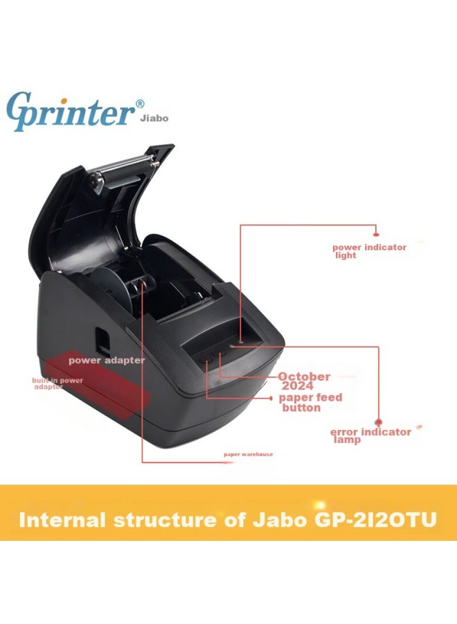 Gprinter 58mm Thermal Label/receipt Printer, Computer Version, For Clothing, Bubble Tea, Supermarket, Retail, Warehouse, Logistics, Gp-2120tu - Image 3