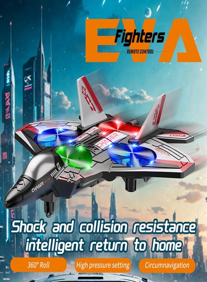 Toyfinity 2.4GHz Wireless RC Plane | RC Airplane for Kids, Adults & Beginners | Foam Remote Control Airplane | Colorful LED Lights | Fighter Jet Glider with Auto Return | Gifts for Children 6+ Years Old - Image 2