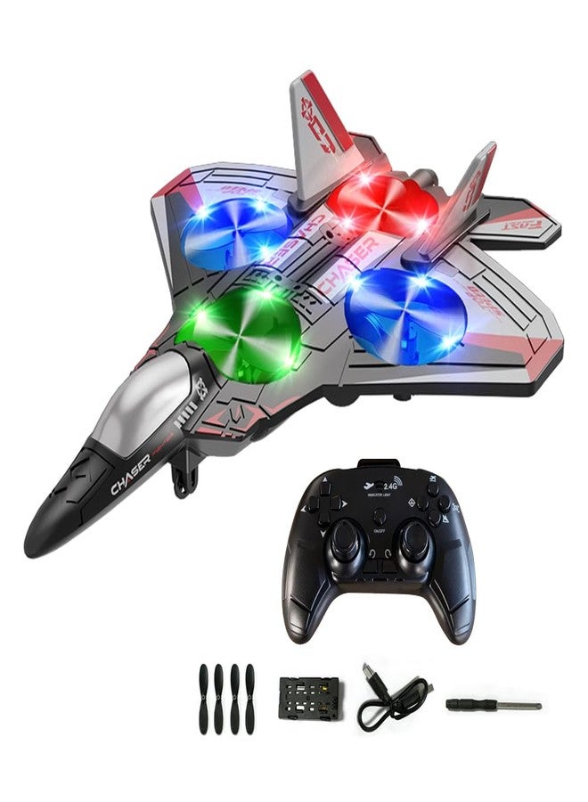 Toyfinity 2.4GHz Wireless RC Plane | RC Airplane for Kids, Adults & Beginners | Foam Remote Control Airplane | Colorful LED Lights | Fighter Jet Glider with Auto Return | Gifts for Children 6+ Years Old - Image 1