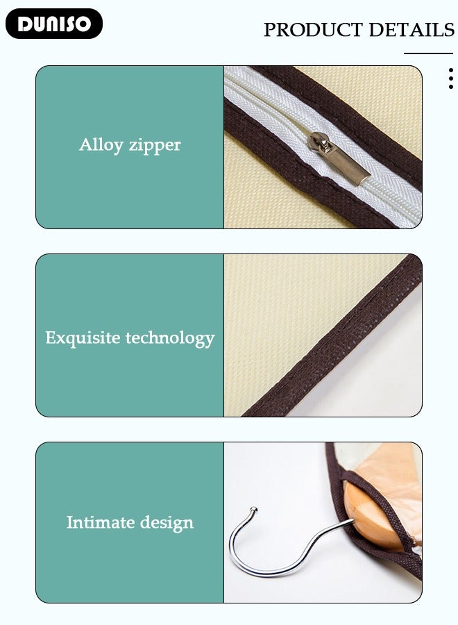 DUNISO 5Pack Clear Garment Bags for Hanging Clothes with Full Zipper, Dust Proof Hanging Clothes Storage Bag Travel Hanging Garment Bags for Closet Storage, Suit Bags for Closet Storage and Travel 60*100cm  - Image 2
