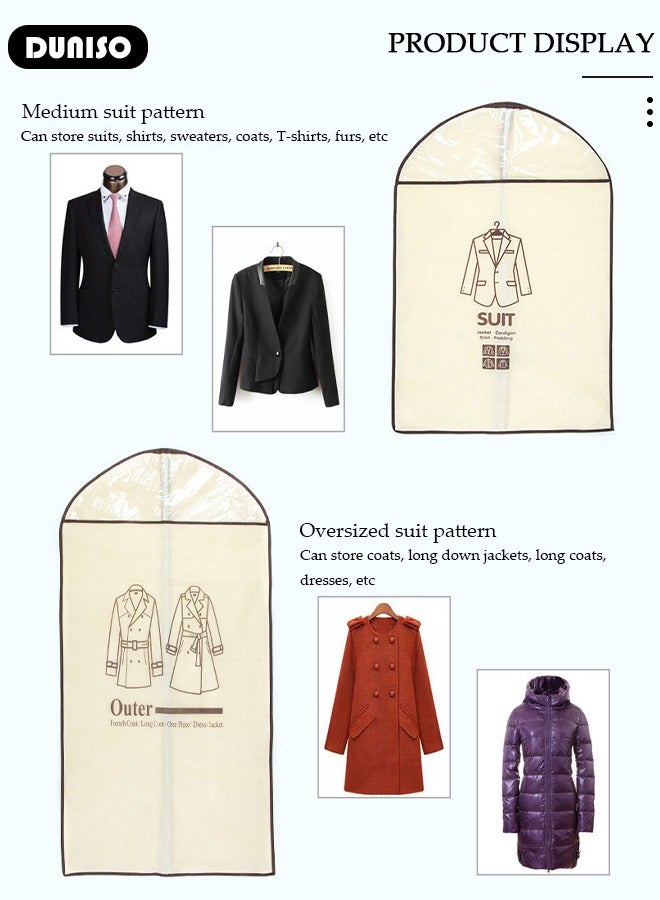 DUNISO 5Pack Clear Garment Bags for Hanging Clothes with Full Zipper, Dust Proof Hanging Clothes Storage Bag Travel Hanging Garment Bags for Closet Storage, Suit Bags for Closet Storage and Travel 60*100cm  - Image 5