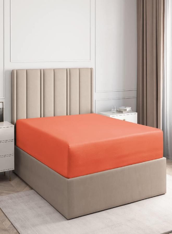 CGK Unlimited Twin Fitted Sheet - Single Fitted Deep Pocket Sheet - Fits Mattress Perfectly - Soft Wrinkle Free Sheet - 1 Fitted Sheet Only - Coral - Image 1