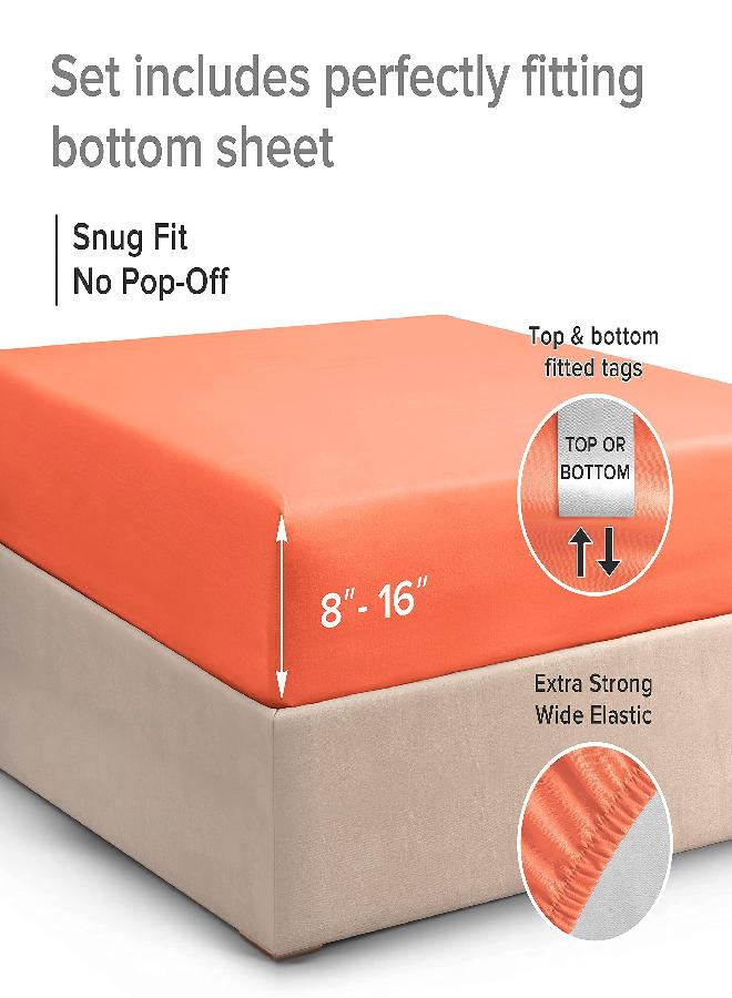 CGK Unlimited Twin Fitted Sheet - Single Fitted Deep Pocket Sheet - Fits Mattress Perfectly - Soft Wrinkle Free Sheet - 1 Fitted Sheet Only - Coral - Image 3