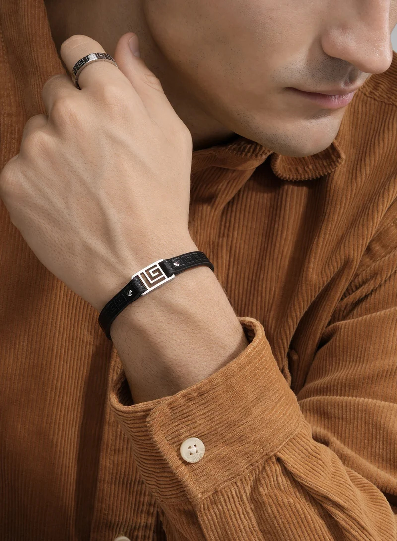 Guy Laroche Thibault Stainless Steel Silver Bracelet For Men