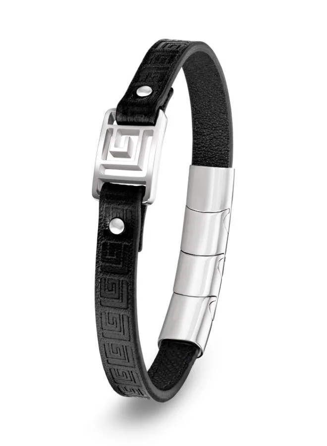 Guy Laroche Thibault Stainless Steel Silver Bracelet For Men