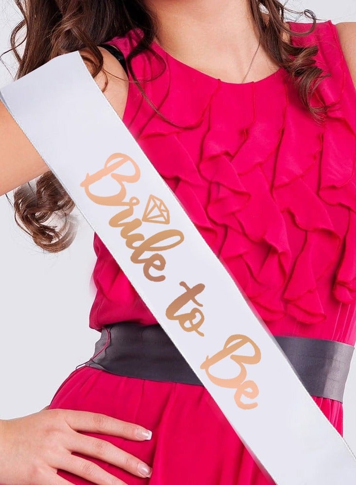 CATANES Bride To Be Sash Party Wedding Decorations Party Favors Accessories White - Image 1