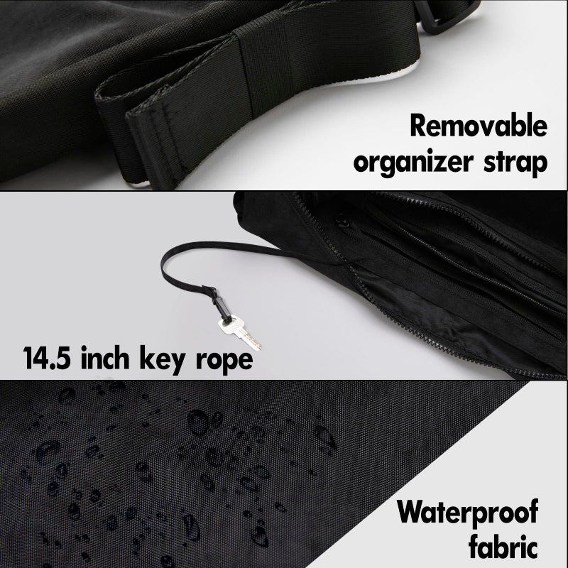 FASTFAIRY Large Nylon Crossbody Crescent Bag: Black Embroidered Slouchy Style Shoulder Casual with Adjustable Strap - Minimalist Environmentalist - Commuting Work Daily - Image 5