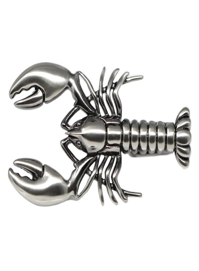 MENDEPOT Brush Gunmetal Animal Crocodile Tie Clip With Box Dinosaur Tie Bar Lobster Tie Clasp (LOBSTER) - Image 1