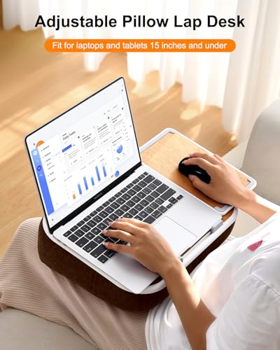 Nauttxon Lap Desk with Storage Cushion Washable - with Magnetic Mouse Pad, Scented Cotton Pads - Multi-Functional Lap Desk for Home Office Couch Bed -Fits Up to 15 Inch Laptop - Image 3