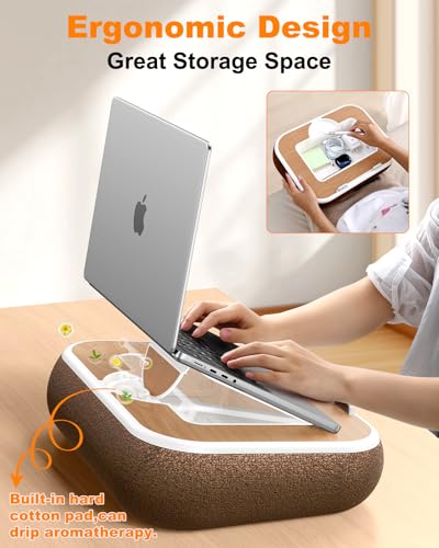Nauttxon Lap Desk with Storage Cushion Washable - with Magnetic Mouse Pad, Scented Cotton Pads - Multi-Functional Lap Desk for Home Office Couch Bed -Fits Up to 15 Inch Laptop - Image 4