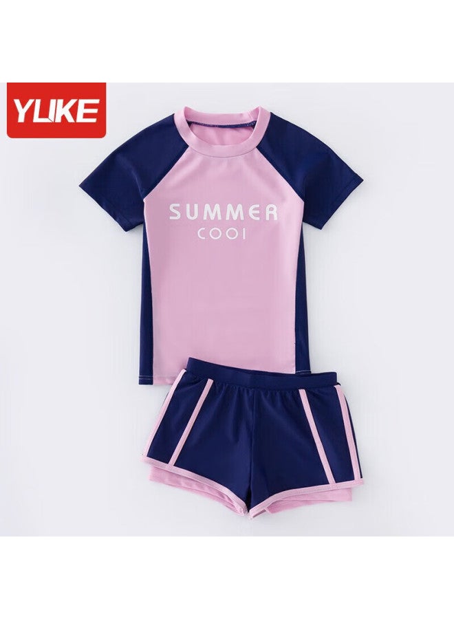 Yuke Conservative Two-piece Swimsuit For Women, Swimming Costume With Swim Cap, Cooling Towel And Storage Bag, Black, 2XL - Image 4