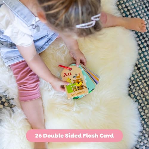 Tiger Tribe 26 Alphabet Flash Cards Includes 26 Double Sided Cards, Each Featuring a Letter paired with a Fun Animal Illustration, Making Learning Letters exciting and Memorable for Kids - Image 4