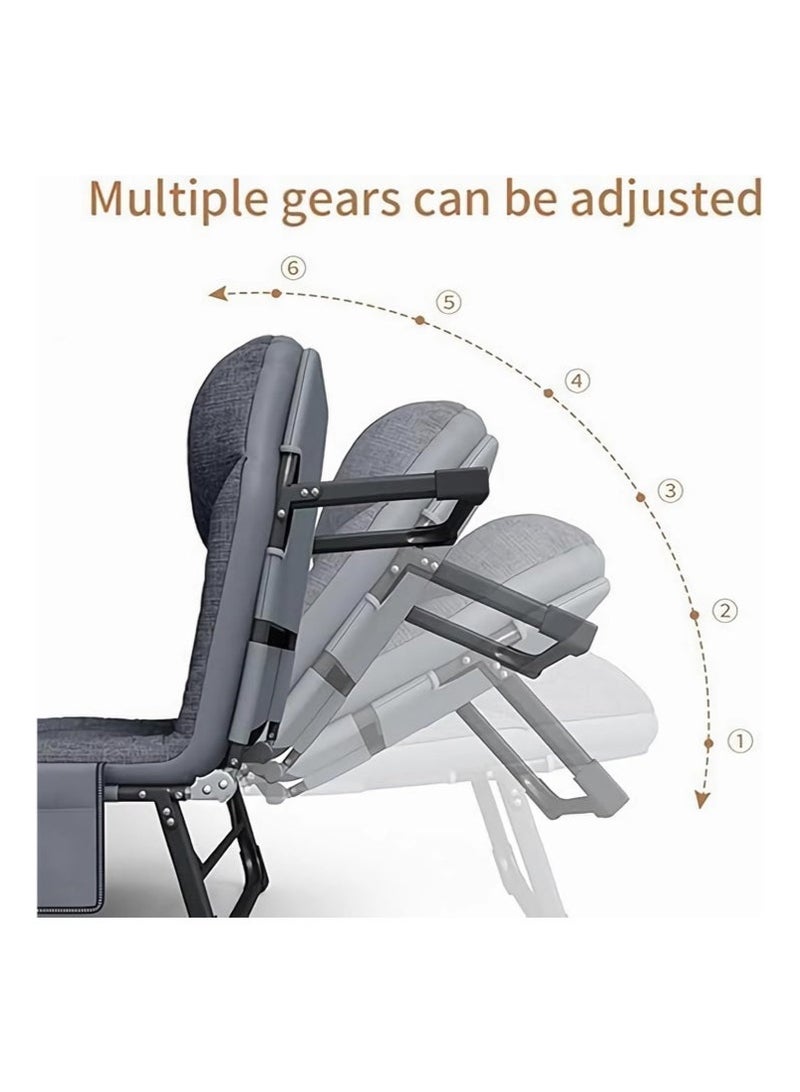 Arabest Outdoor Stable Eight-Legged Folding Portable Leisure Recliner with Mattress Office Single Recliner Office Workers Nap Artifact Portable American Bed - Image 4