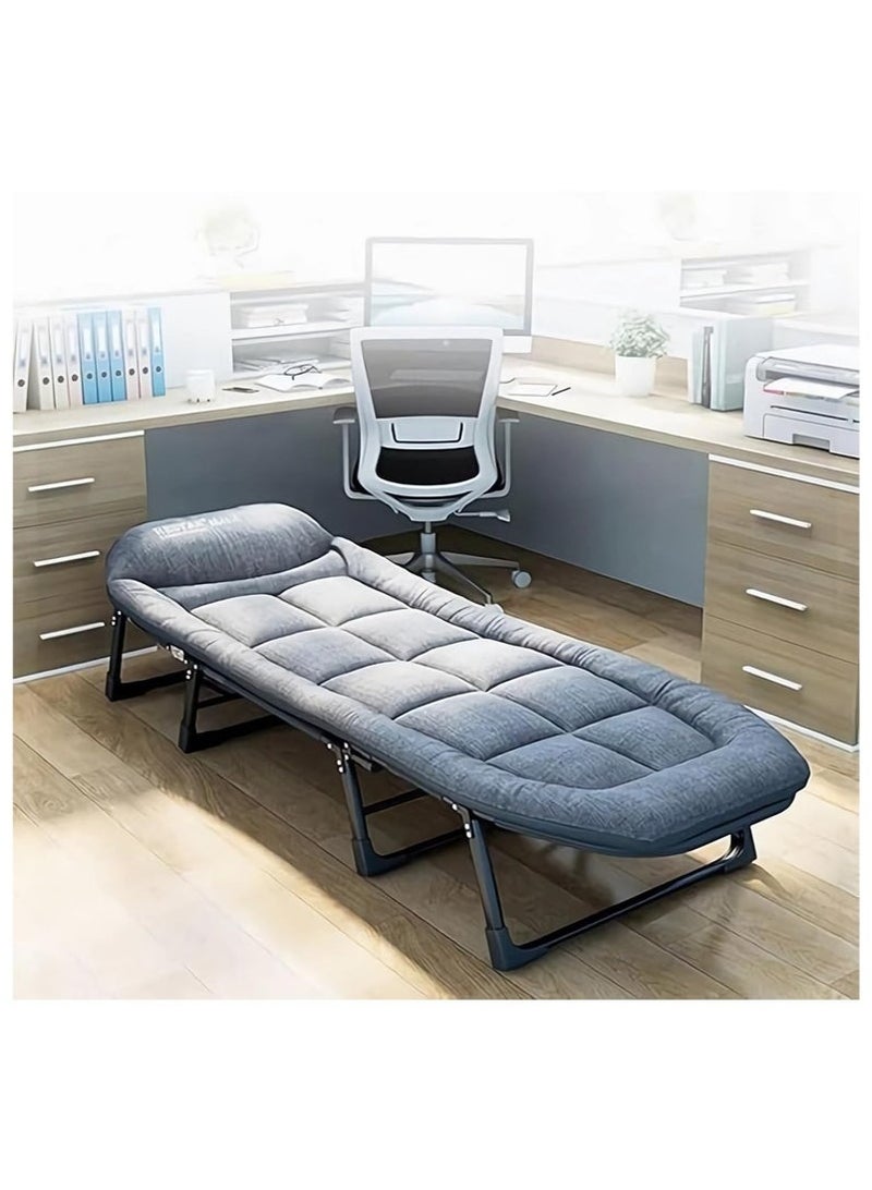 Arabest Outdoor Stable Eight-Legged Folding Portable Leisure Recliner with Mattress Office Single Recliner Office Workers Nap Artifact Portable American Bed - Image 5