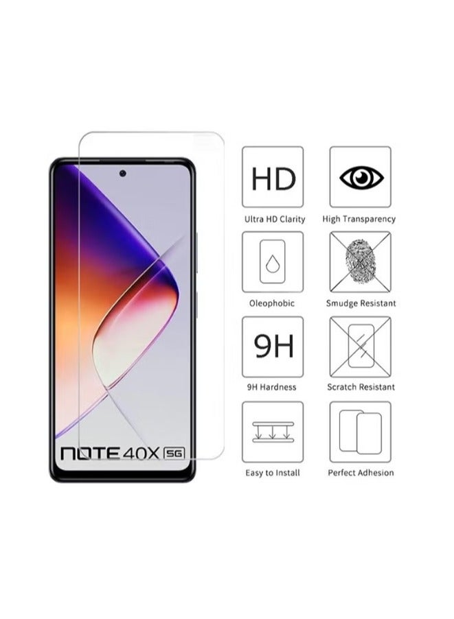 اثنين في واحد Infinix ملاحظة 40x 5G الهاتف المحمول حالة الغطاء و فيلم واقية من الشاشة - صدمة واقية شفافة رقيقة جدا تبو حماية الهاتف المحمول تغطية كاملة حساسة تعمل باللمس تشديد الزجاج فيلم واقية ، تنطبق على Infinix note40x 5G - Image 4