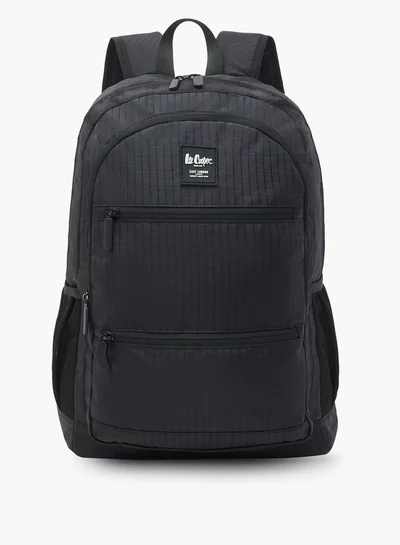 Lee Cooper Checked Backpack with Zip Closure - 46x32x18 cm
