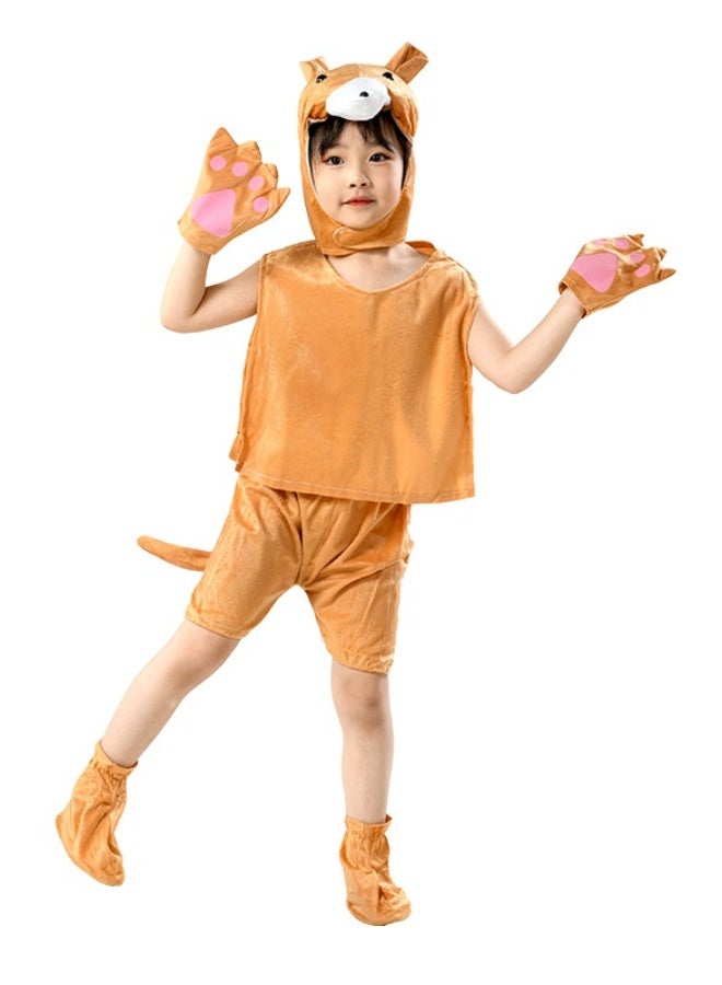 NIBEMINENT Children's performance costumes, stage animal performance costumes, summer short-sleeved animal clothing and dress-up - Image 1