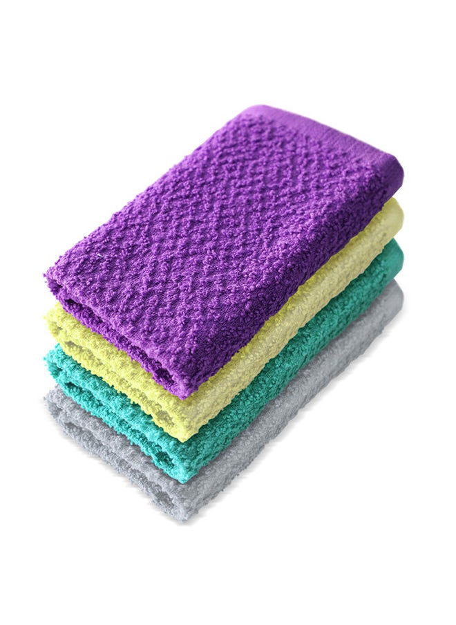 Hotel Linen Klub Hotel Linen Klub Deyarco Princess 100% Cotton Terry Wash Cloth 4 Pieces Set, Super Soft Quick Dry Highly Absorbent, Size: 30 X 30Cm, Multi-Colour  - Image 1