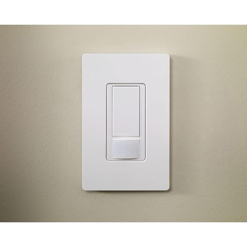 Lutron Maestro Vacancy Motion Sensor Light Switch for Bathroom, Garage, Laundry Room, and Closet, for Any Light Bulbs, Auto Off Only, Single-Pole Only, No Neutral Required, MS-VPS2-WH, White - Image 5