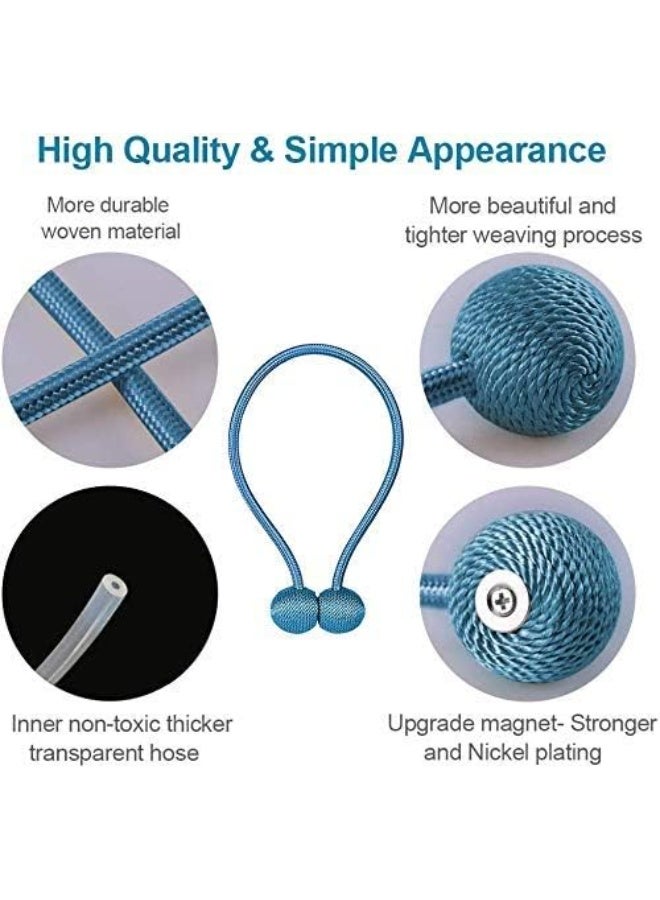 مشابك ربط ستائر النوافذ، شريط ربط مغناطيسي قوي، حوامل تثبيت ستائر منسوجة للمنزل والمكتب (زوج واحد، أزرق) T-786 - Image 4