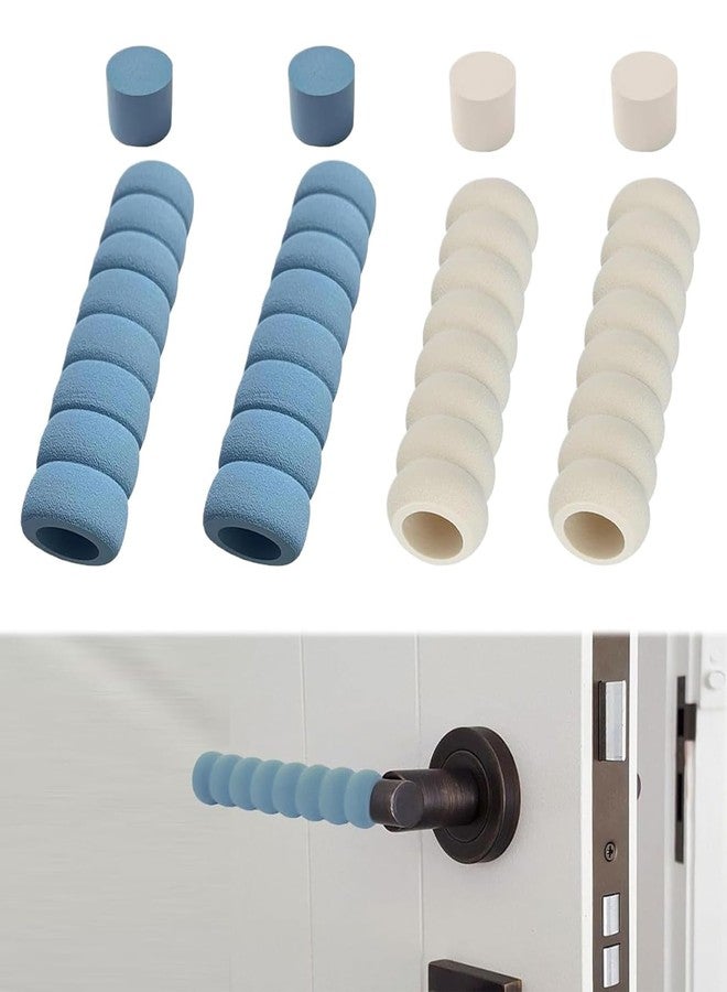 NUDFSY 4 Pcs Door Stopper for People Safety, Safety Products for Home, Door Handle Protector Sponge Spiral Door Handle Buffer Soft and High-Resilience Protective Cover for Restaurants Schools Rooms - Image 1