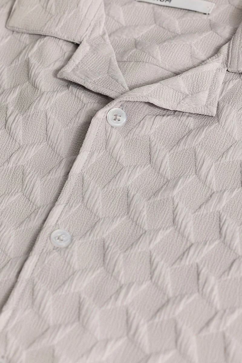 SNITCH Cross Diamond Textured Grey Shirt