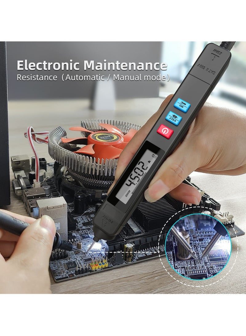 SYOSI SYOSI Pen-type Digital Multimeter, Smart Digital V-Alert Voltage Tester, Portable Mini Pen-type Voltage Tester with Flashlight, Auto Range Voltmeter, Resistance Continuity Frequency, Capacitance Diode  - Image 4
