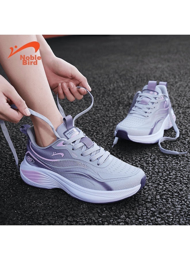 Noble bird Guirenniao Women's New Summer Running Shoes, Versatile Dad Sneakers For Students, Casual Sports Shoes, Light Gray/dark Purple, Size 36 - Image 5