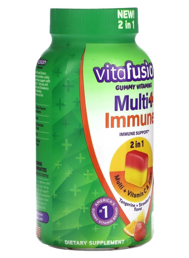Vitafusion Multi+ Immune Gummy Vitamins Tangerine & Strawberry 90 Gummies - Image 2