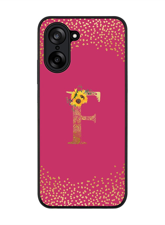 Stylizedd For OnePlus Nord CE5 / Ace 5 Racing Case,Slim fit Camera Protection, Shockproof Thin Phone cover  - Custom Floral Monogram - F ( Deep Pink )