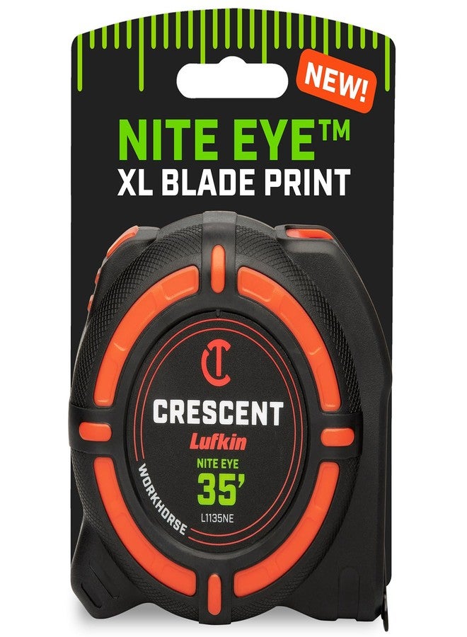 Crescent Lufkin 10 Meter / 35 Ft. Ft. Workhorse NITE Eye Tape Measure | L1135NECME Black - Image 1