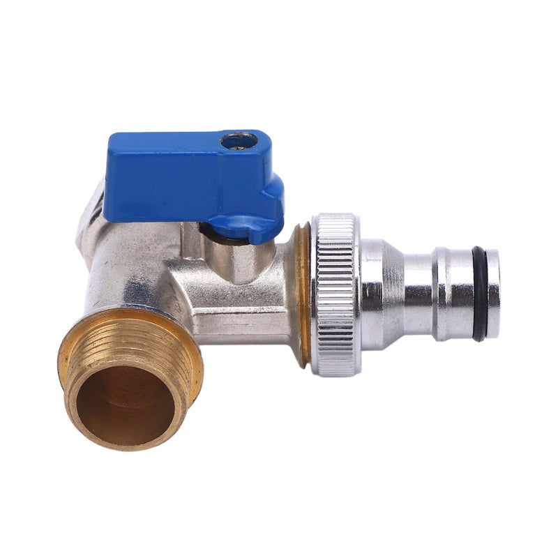 صمام كروي ربع دورة G1/2 بوصة DN15 بخيط أنثوي مع وصلة ذكر NPT 3/8 بوصة - موصل تفرع نحاسي على شكل T لحوض المطبخ وصانع الثلج في الثلاجة ونظام التناضح العكسي - Image 2
