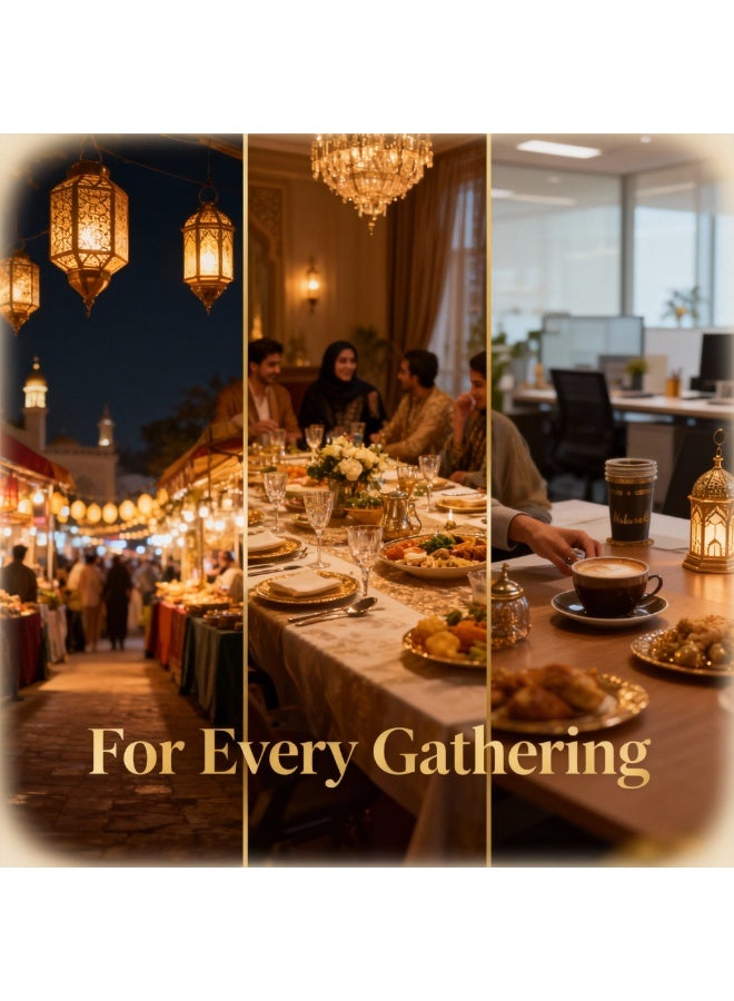 60 قطعة من أكواب رمضان الورقية ذات الجدار المزدوج، أكواب رمضان مبارك الورقية، 9 أونصة، أكواب عيد الفطر للاستخدام مرة واحدة - أكواب للاستخدام مرة واحدة لرمضان والعيد - Image 5