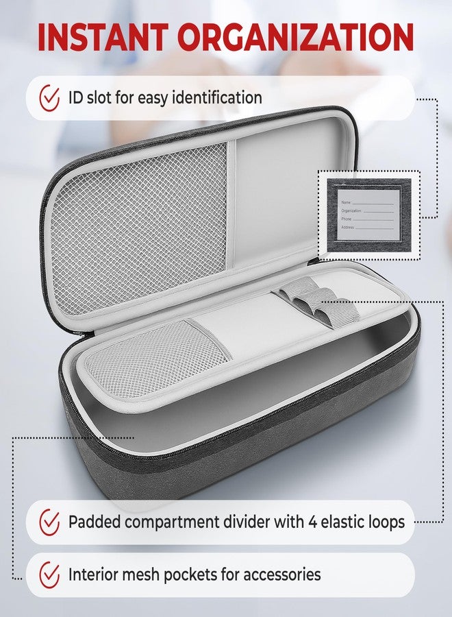 Ever Ready First Aid Stethoscope Case Including Titanium Shears, 2 Penlights Black & Silver Fits Littmann-Type Stethoscope, Rubber Grip Handle - Gray - Image 4