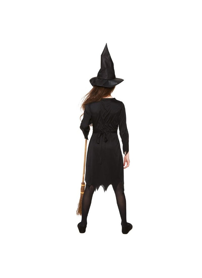 MAD TOYS Witch Sorceress Kids Halloween Costume Dress With Hat  - Image 2