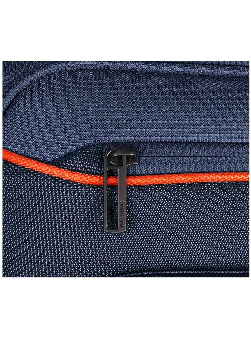 إيمينينت Unisex Soft Travel Bag Trolley Luggage Set of 3 Polyester Lightweight Expandable 4 Double Spinner Wheeled Suitcase with 3 Digit TSA lock E788 Navy Blue