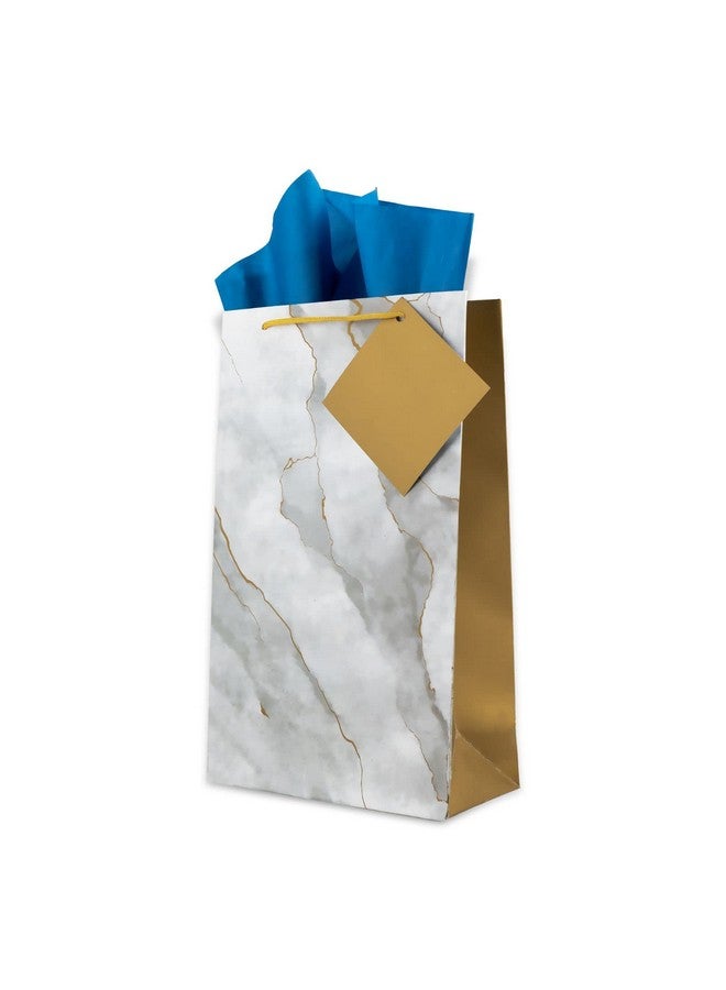 Birch & Co. Gift Bags - Paper Bags for Return Gifts - Small Carry Bags for Gifting - Small Paper Bags -Goodie Bags with Tissue and Thank You Card - Gift Covers - Pack Of 5, Marble, multi color - Image 1