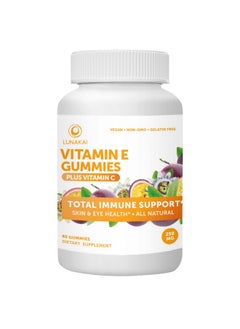 Vitamin E Gummies With Vitamin C 250 Mg 1000 Iu Natural Vit E Plus C Supplements Nongmo No Corn Syrup Vegan All Natural Vitamina E Gummy For Eye & Skin Health