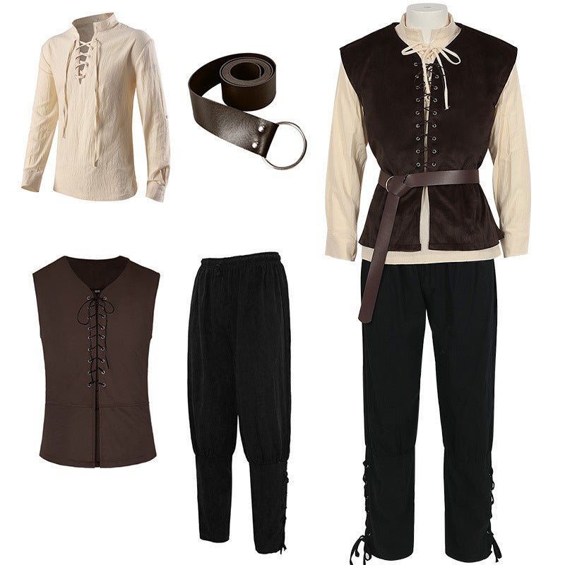 Medieval Gothic Victorian Jacket – Unisex Polyester Cosplay Suit for Ages 18-24 - Image 2