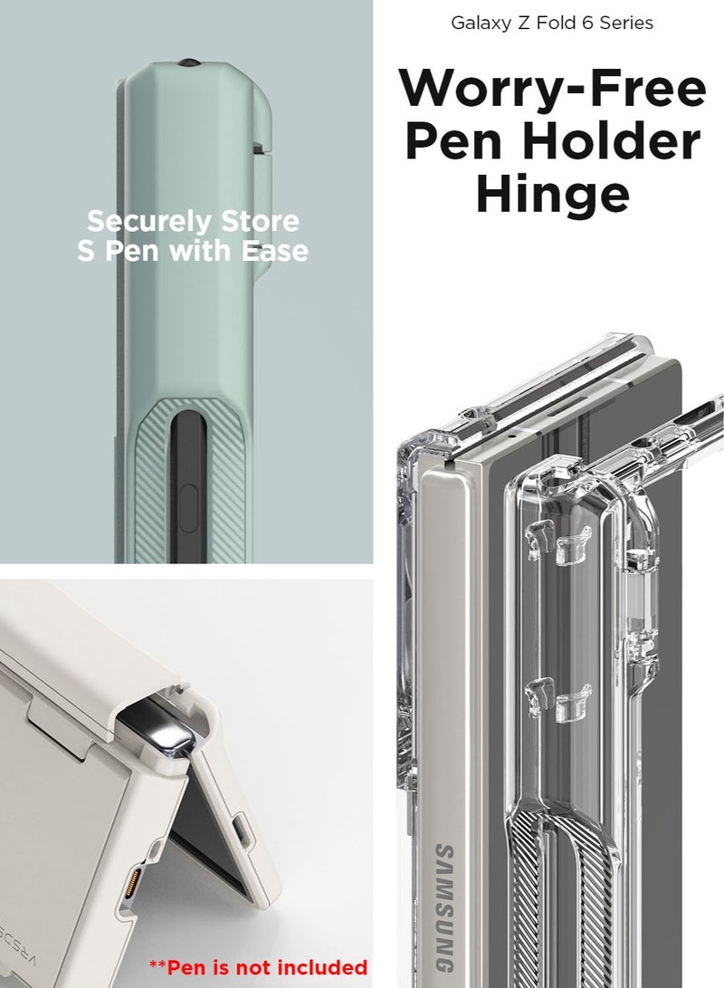 VRS Design Terra Guard Modern GO S [S-Pen Holder Edition] Samsung Galaxy Z Fold 6 Case Cover Wallet with [2 Card Holder] Compartment & [Hinge Protection] - Lemonade  - Image 2