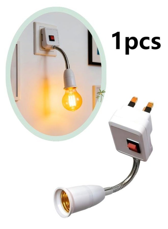 Plug Universal Extension Lamp Holder Night Light E27 Screw Port Light Socket Plug Adapter Goose Neck Outlet Socket Adapter Light Bulb Lamp Socket Screw Type Bulb Holder with Cable Flexible Wire - Image 1