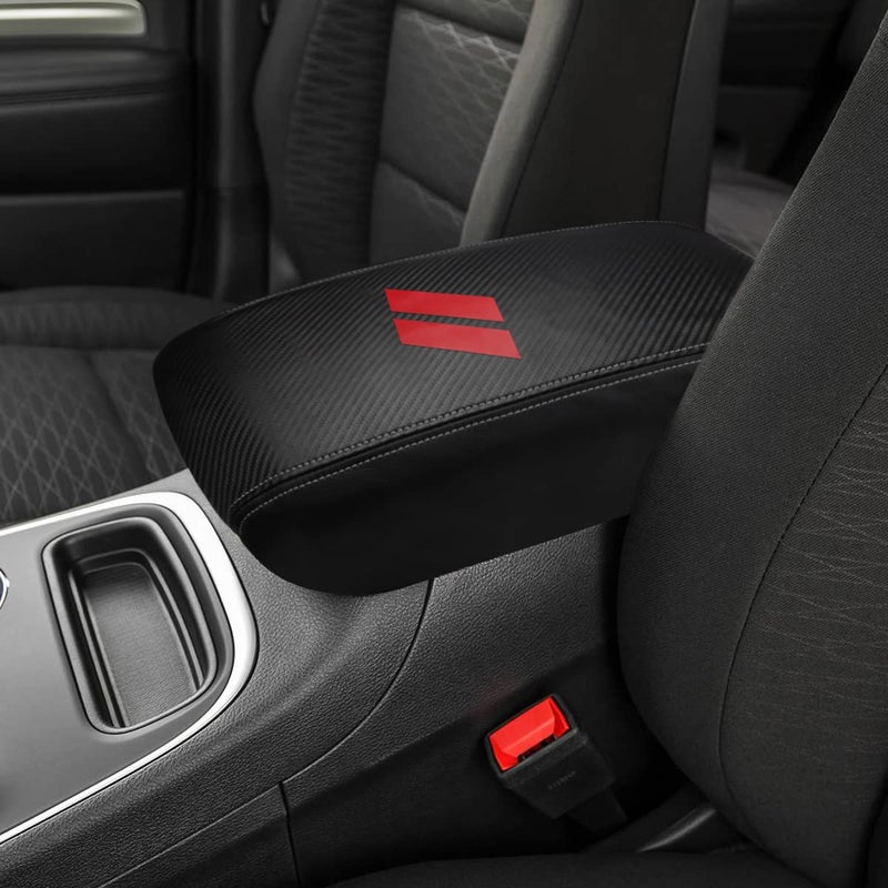 INTGET Car Center Console Armrest Cover for Dodge Durango Accessories 20112020 Leather Arm Rest Box Lid Cover Seat Protector 20112020 Black with Carbon Fiber Texture