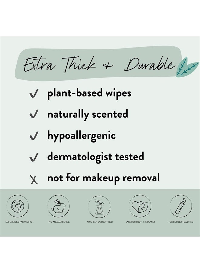 The Honest Company Hydrate + Cleanse Naturally Scented Wipes | Cleansing Multi-Tasking Wipes | 99% Water, Plant-Based, Hypoallergenic | Aloe + Cucumber, 60 Count - Image 5