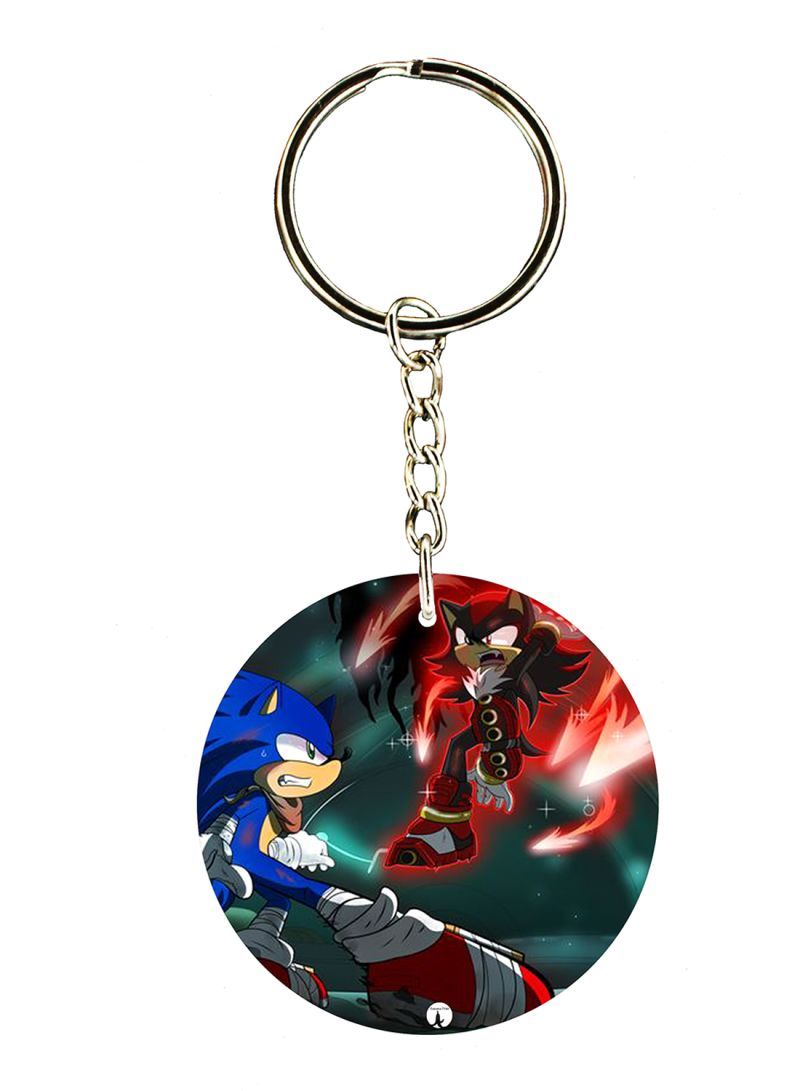 RKN Keychain Of The Video Game Sonic ( 2 Sides)