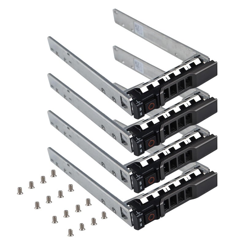 Heretom Hard Drive Tray Caddy 2.5" SSD HDD Caddy G176J 0G176J Hard Drive Bracket SAS SATA Caddy Compatible for Dell PowerEdge R720 R630 R730 R830 R930 T430 T440 T640 R720XD, 4 Pack - Image 1