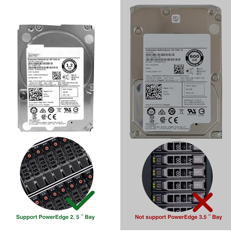 Heretom Hard Drive Tray Caddy 2.5" SSD HDD Caddy G176J 0G176J Hard Drive Bracket SAS SATA Caddy Compatible for Dell PowerEdge R720 R630 R730 R830 R930 T430 T440 T640 R720XD, 4 Pack - Image 3